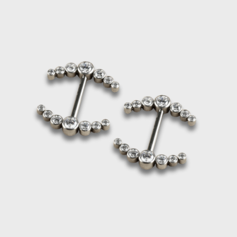 Barbell Nipple Cluster Cristal
